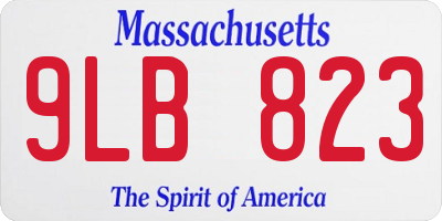 MA license plate 9LB823