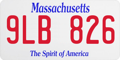 MA license plate 9LB826