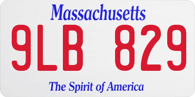 MA license plate 9LB829