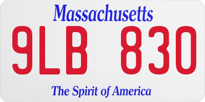 MA license plate 9LB830