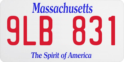 MA license plate 9LB831