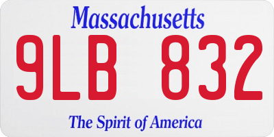 MA license plate 9LB832