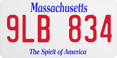 MA license plate 9LB834