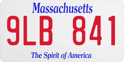 MA license plate 9LB841