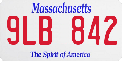 MA license plate 9LB842