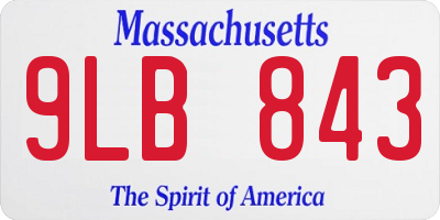 MA license plate 9LB843