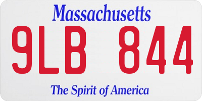 MA license plate 9LB844