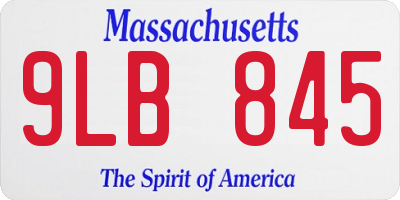 MA license plate 9LB845