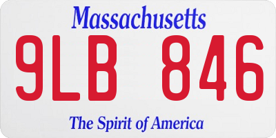 MA license plate 9LB846