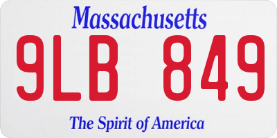 MA license plate 9LB849