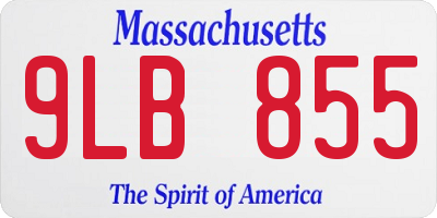 MA license plate 9LB855