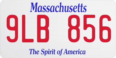 MA license plate 9LB856