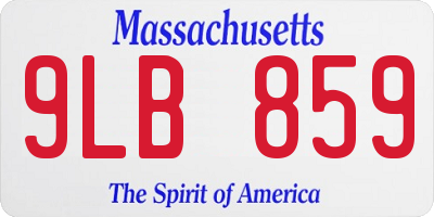 MA license plate 9LB859