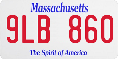 MA license plate 9LB860