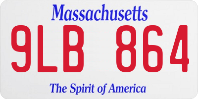 MA license plate 9LB864