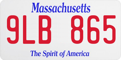 MA license plate 9LB865