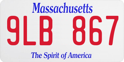 MA license plate 9LB867