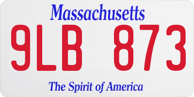 MA license plate 9LB873