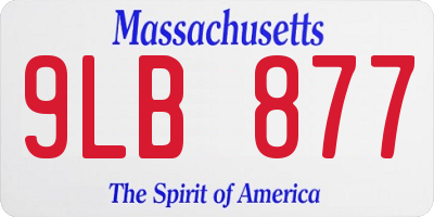 MA license plate 9LB877