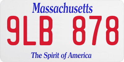 MA license plate 9LB878