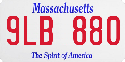 MA license plate 9LB880