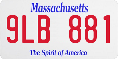 MA license plate 9LB881