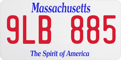 MA license plate 9LB885
