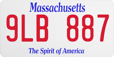 MA license plate 9LB887