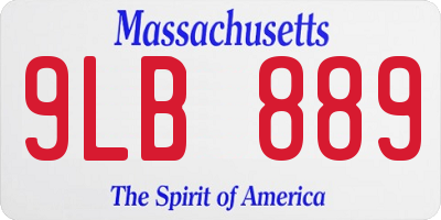 MA license plate 9LB889