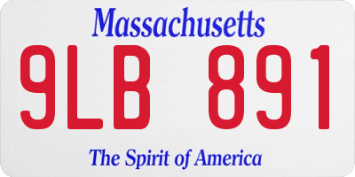 MA license plate 9LB891