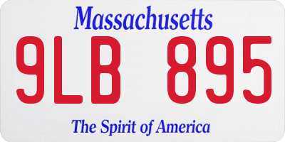 MA license plate 9LB895