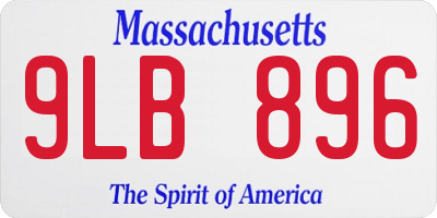 MA license plate 9LB896