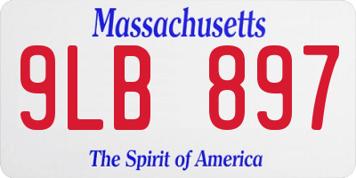 MA license plate 9LB897