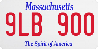 MA license plate 9LB900