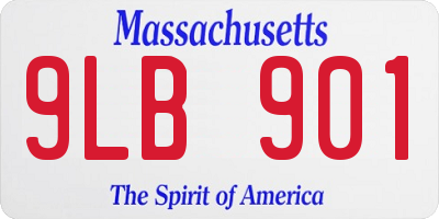 MA license plate 9LB901