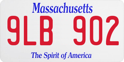 MA license plate 9LB902