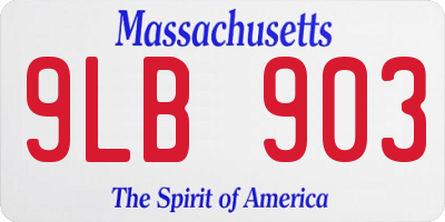 MA license plate 9LB903