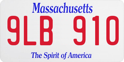 MA license plate 9LB910