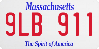 MA license plate 9LB911