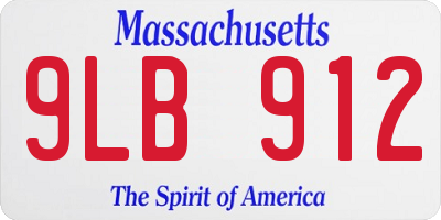 MA license plate 9LB912
