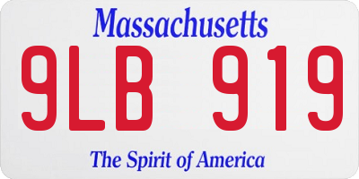 MA license plate 9LB919