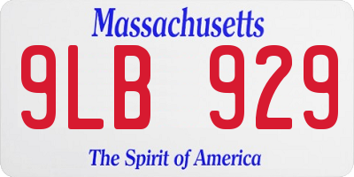 MA license plate 9LB929