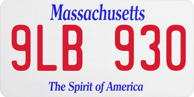 MA license plate 9LB930