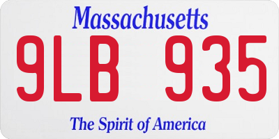 MA license plate 9LB935