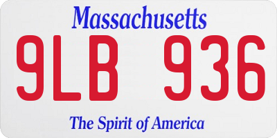 MA license plate 9LB936
