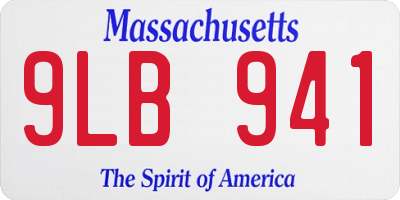 MA license plate 9LB941