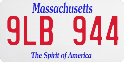 MA license plate 9LB944