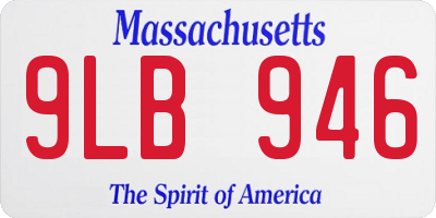 MA license plate 9LB946