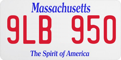 MA license plate 9LB950