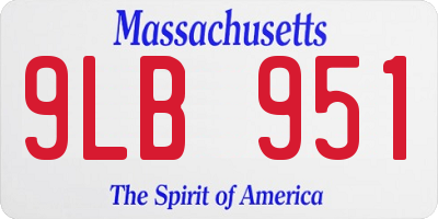 MA license plate 9LB951